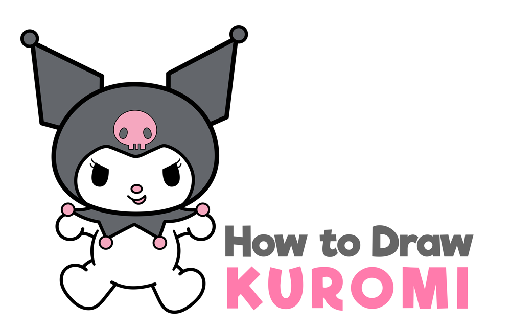 How to Draw Kuromi from My Melody and Hello Kitty Easy Step by