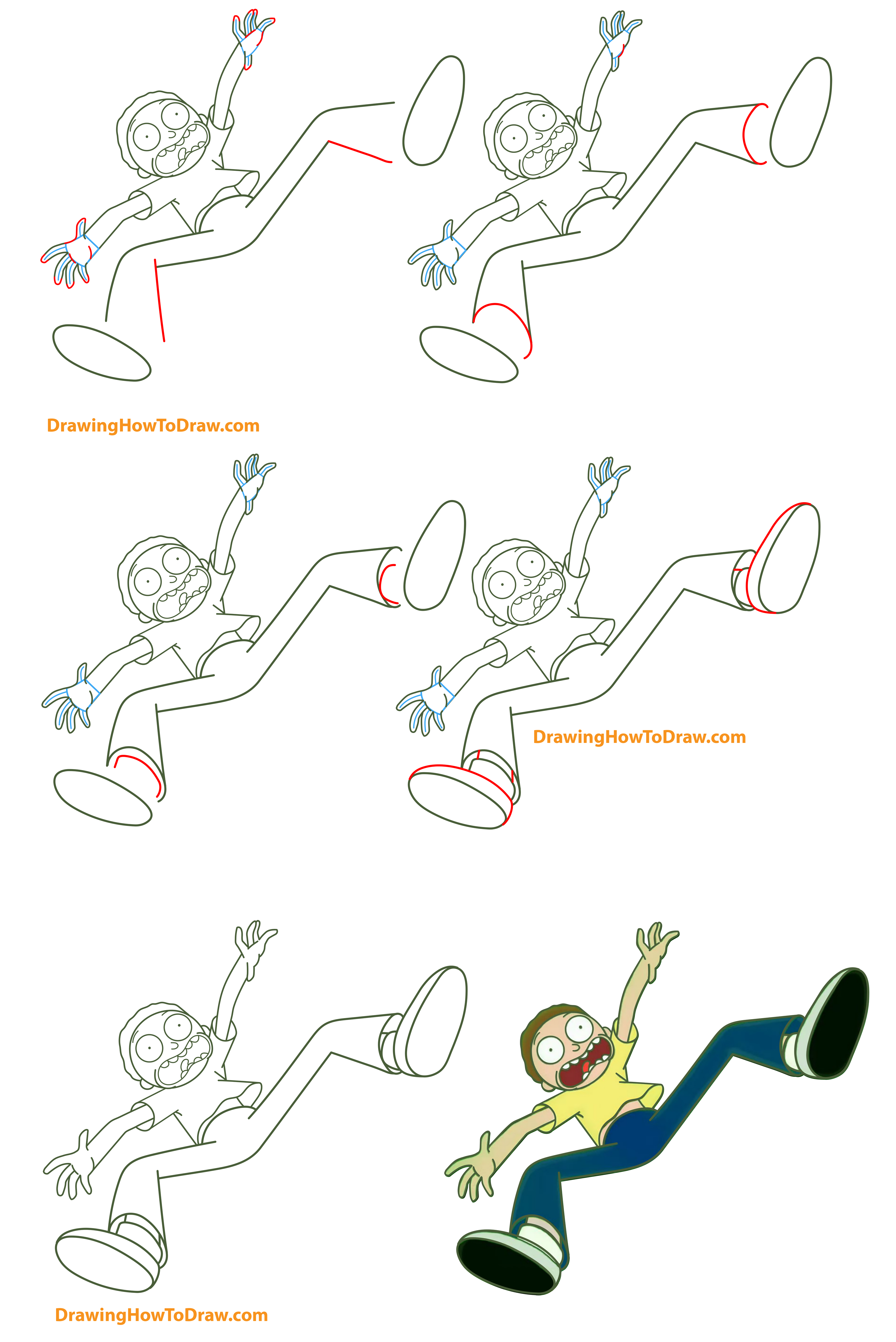 How to Draw Morty from Rick and Morty Easy Step-by-Step Drawing Tutorial
