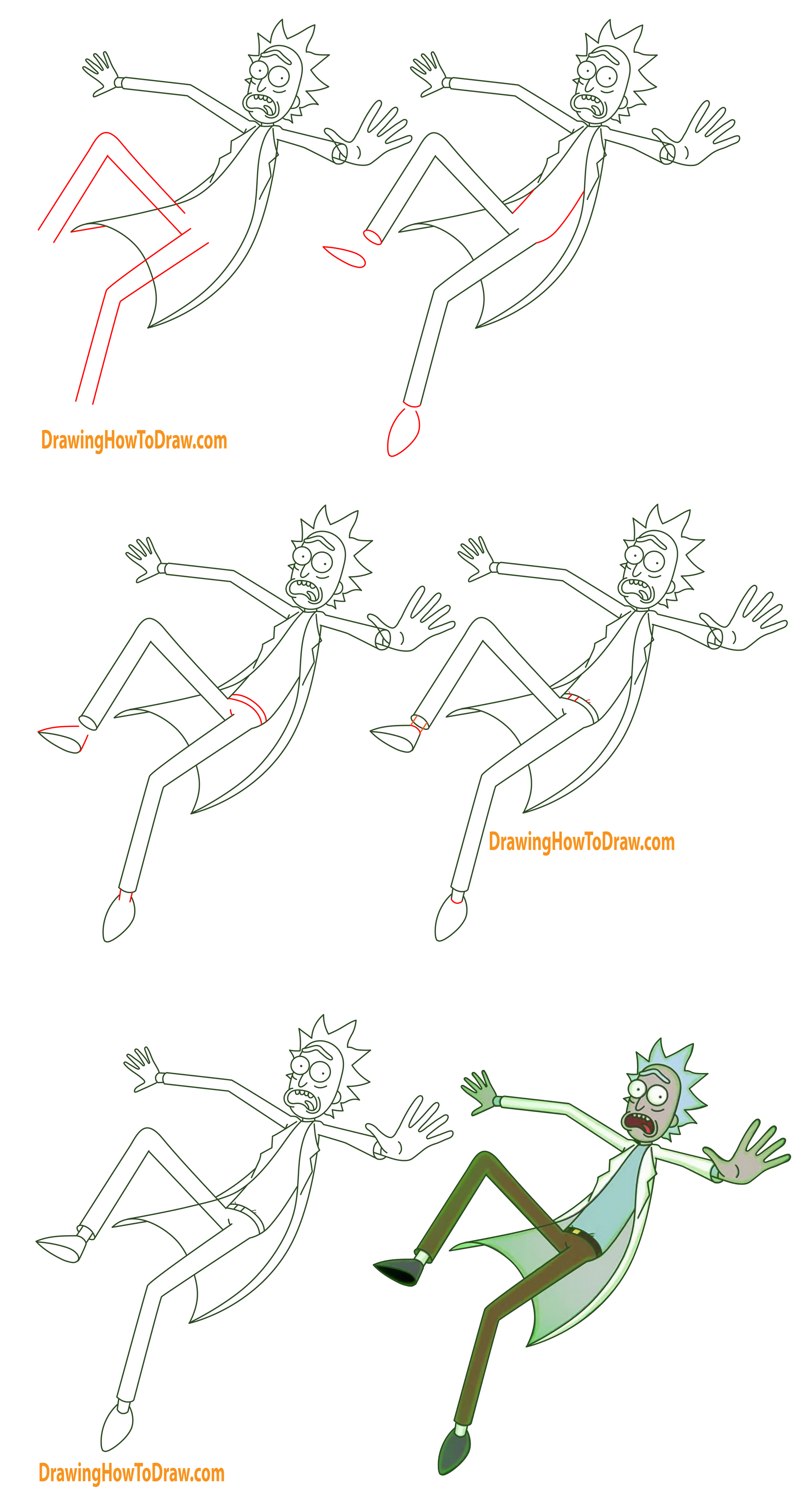 How to Draw Rick from Rick and Morty Easy Step-by-Step Drawing Tutorial