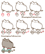 How To Draw Pusheen Cat On A Scooter Kawaii Cute Cat Easy Step by Step How To Draw Pusheen Cat On A Scooter Kawaii Cute Cat Easy Step by Step