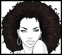 How To Draw Curly Hair And Afro Ethnic Hair Drawing