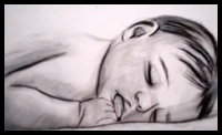 How to draw a sleeping baby by Gordon Bruce (Video)