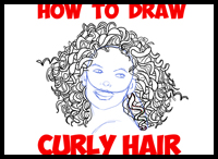 How To Draw Curly Hair And Afro Ethnic Hair Drawing