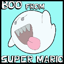 How to Draw Boo, the Ghost from Super Mario Bros.