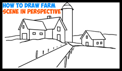 How To Draw A Farm Landscape 