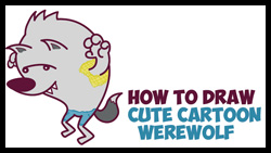 How to Draw Cute Cartoon Werewolfs (Kawaii / Chibi Werewolf)
