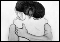 Watch this great artist draw a lovers' embrace