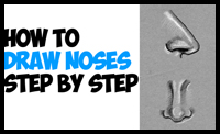 How to Draw Noses from the Side and Front View