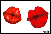How to Draw Puckered Lips