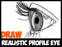 How to Draw Realistic Eyes from the Side Profile View – Step by Step Drawing Tutorial 