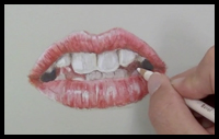Drawing Realistic Teeth and Mouth with Colored Pencils